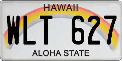 HI license plate WLT627