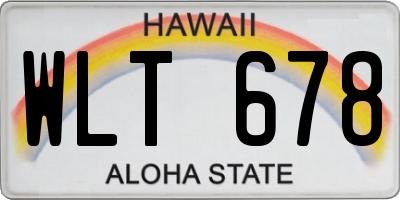 HI license plate WLT678