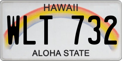 HI license plate WLT732