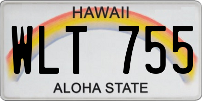HI license plate WLT755