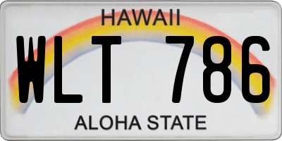 HI license plate WLT786
