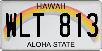 HI license plate WLT813