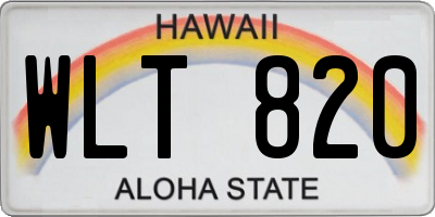 HI license plate WLT820