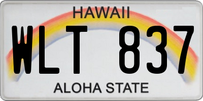 HI license plate WLT837