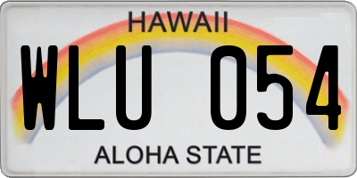 HI license plate WLU054