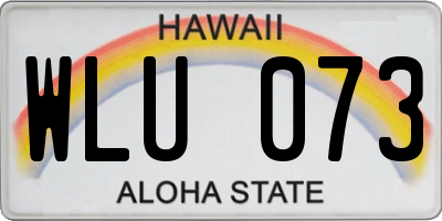 HI license plate WLU073