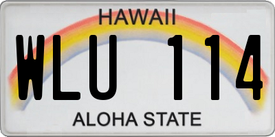 HI license plate WLU114