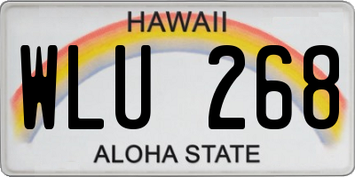 HI license plate WLU268