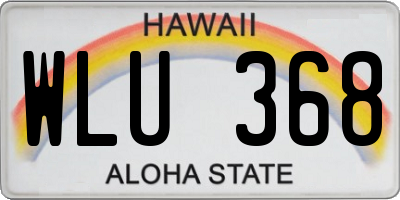 HI license plate WLU368