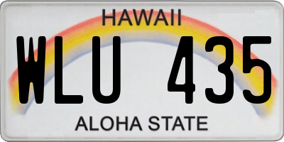 HI license plate WLU435