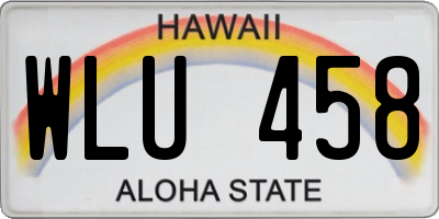 HI license plate WLU458
