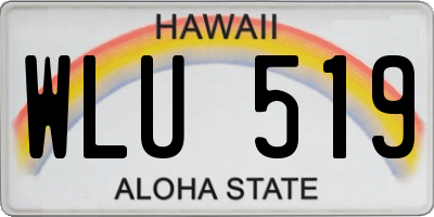 HI license plate WLU519