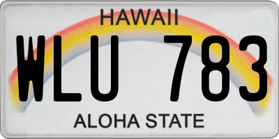 HI license plate WLU783