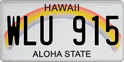HI license plate WLU915