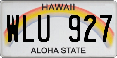 HI license plate WLU927
