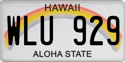 HI license plate WLU929