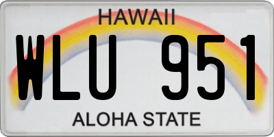 HI license plate WLU951