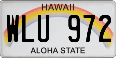 HI license plate WLU972
