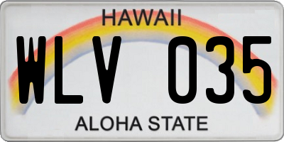 HI license plate WLV035