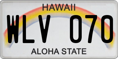 HI license plate WLV070