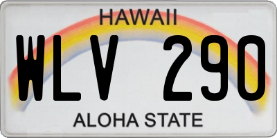 HI license plate WLV290