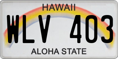HI license plate WLV403