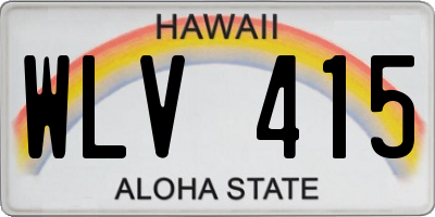 HI license plate WLV415