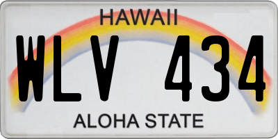 HI license plate WLV434