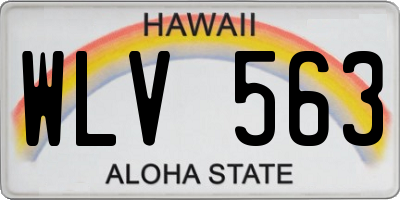 HI license plate WLV563
