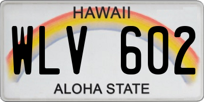 HI license plate WLV602