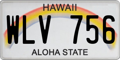 HI license plate WLV756