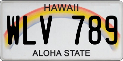 HI license plate WLV789
