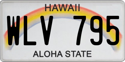 HI license plate WLV795