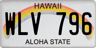 HI license plate WLV796