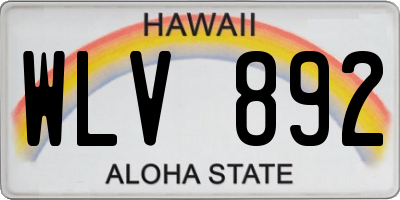 HI license plate WLV892