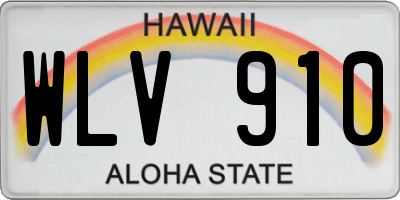 HI license plate WLV910