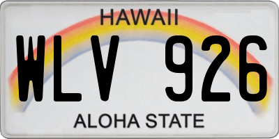HI license plate WLV926