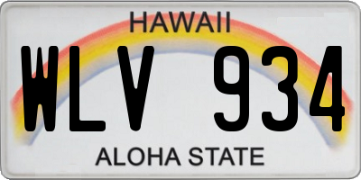 HI license plate WLV934
