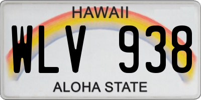 HI license plate WLV938