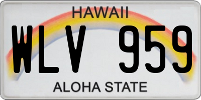 HI license plate WLV959