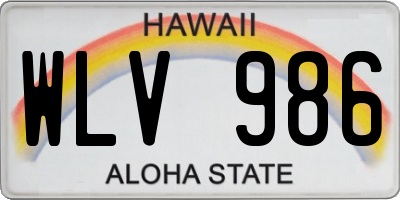 HI license plate WLV986