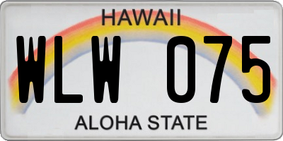 HI license plate WLW075