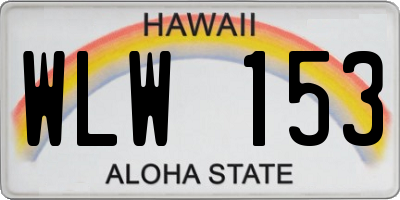 HI license plate WLW153