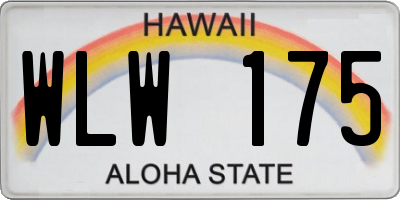 HI license plate WLW175