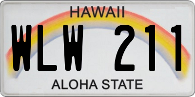 HI license plate WLW211