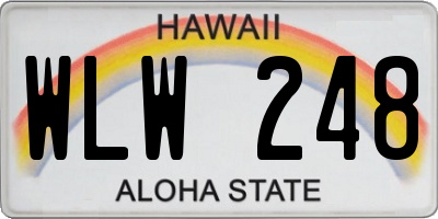 HI license plate WLW248
