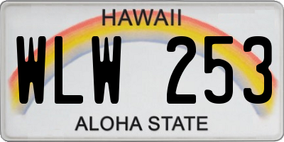 HI license plate WLW253