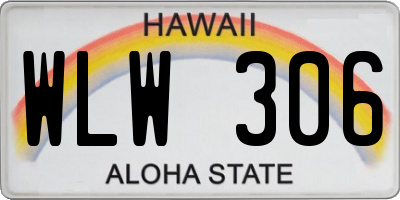 HI license plate WLW306