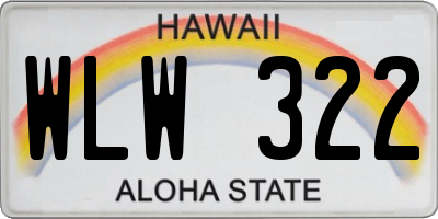 HI license plate WLW322