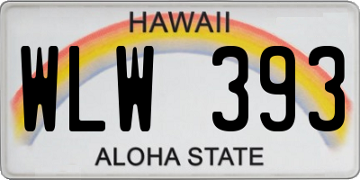 HI license plate WLW393